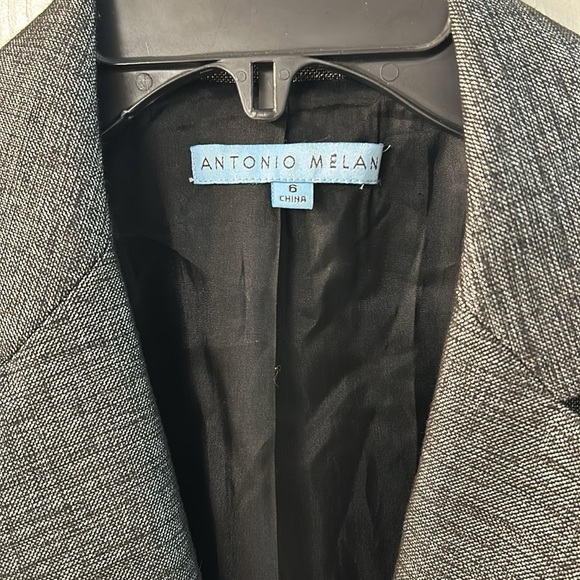 Antonio Melani Black Gray Tweed SZ 6 Tailored Lined Blazer Jacket NEW - Picture 2 of 6